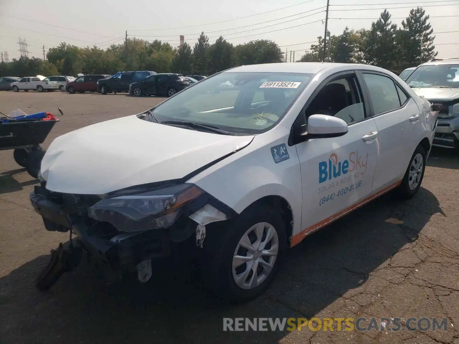 2 Photograph of a damaged car 5YFBURHE8KP863056 TOYOTA COROLLA 2019