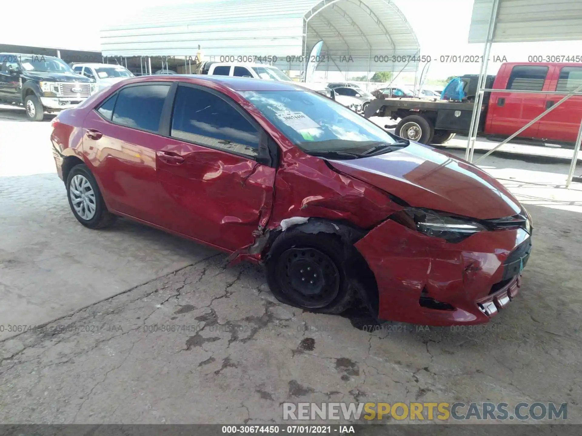 1 Photograph of a damaged car 5YFBURHE8KP865714 TOYOTA COROLLA 2019