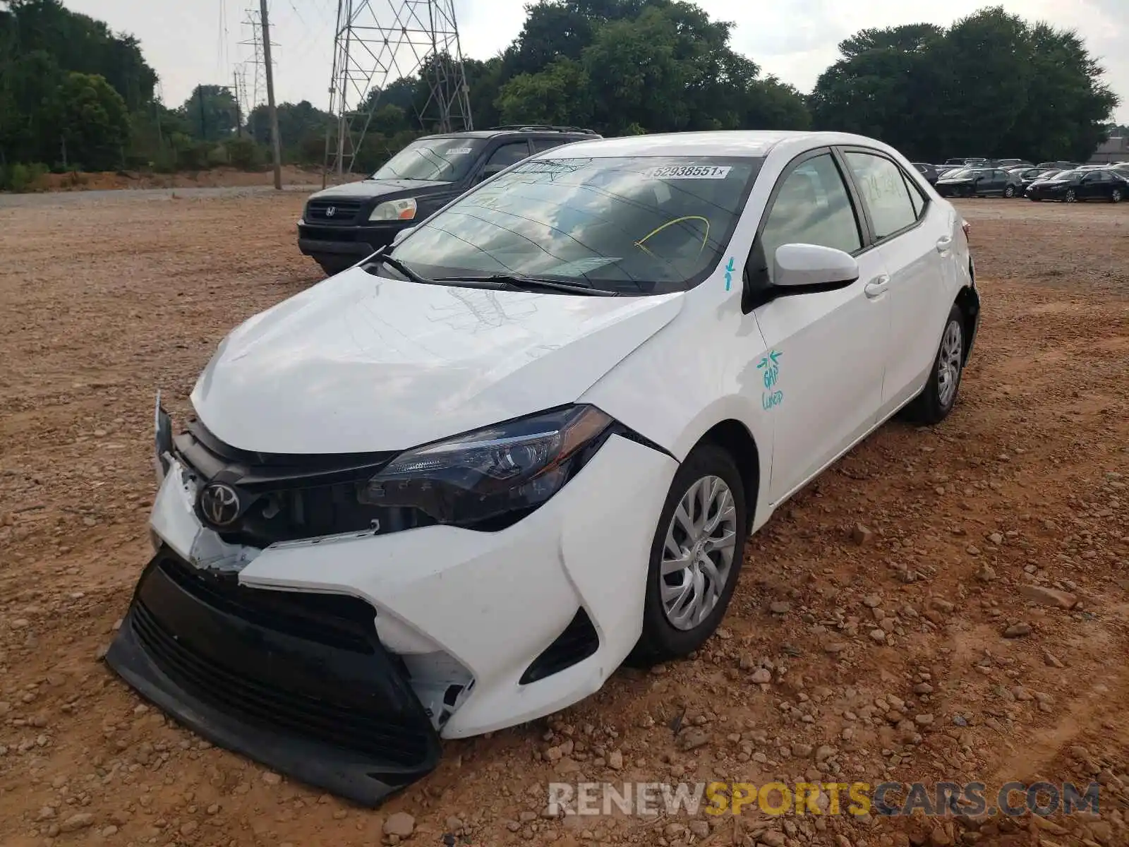 2 Photograph of a damaged car 5YFBURHE8KP866636 TOYOTA COROLLA 2019