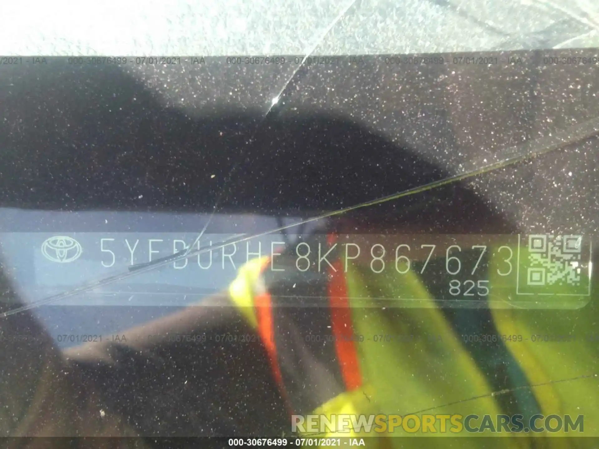 9 Photograph of a damaged car 5YFBURHE8KP867673 TOYOTA COROLLA 2019