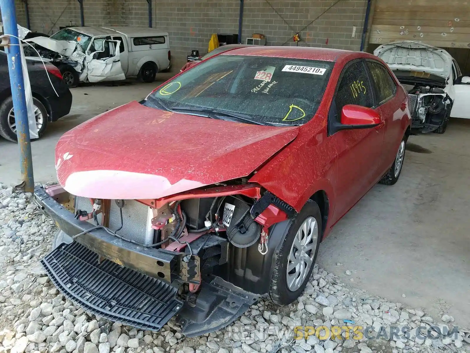 2 Photograph of a damaged car 5YFBURHE8KP873795 TOYOTA COROLLA 2019