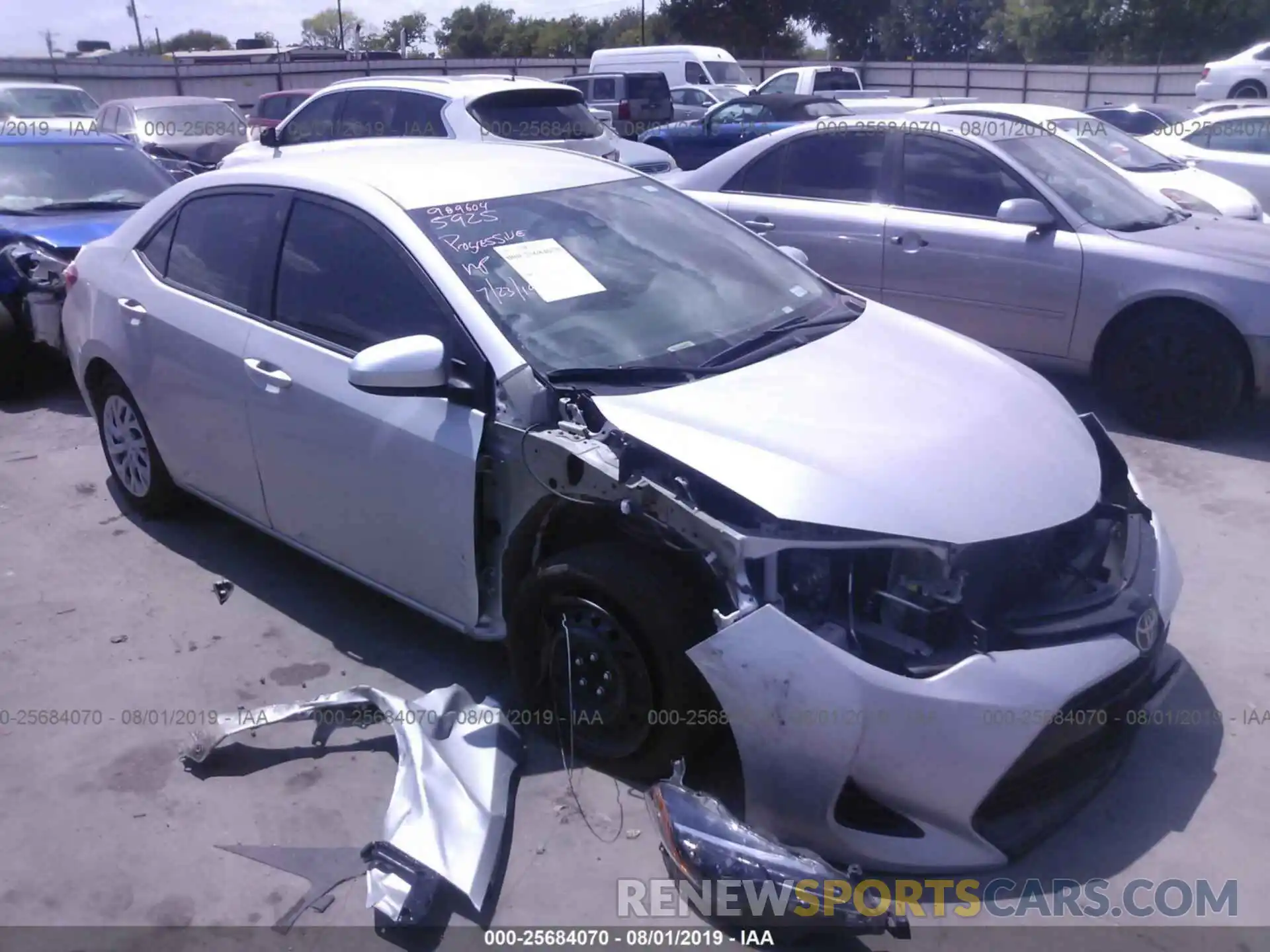 1 Photograph of a damaged car 5YFBURHE8KP876714 TOYOTA COROLLA 2019