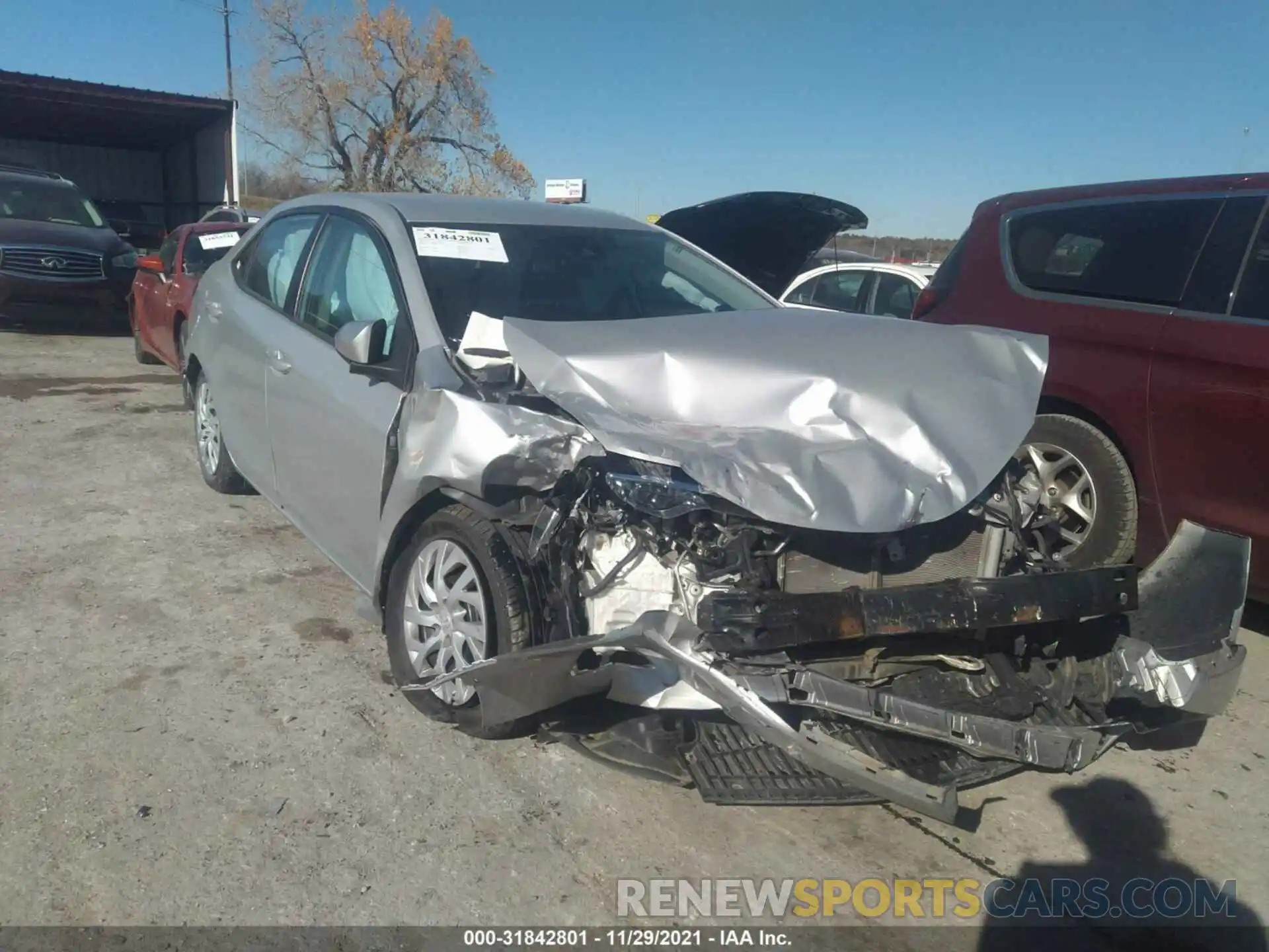 1 Photograph of a damaged car 5YFBURHE8KP878043 TOYOTA COROLLA 2019