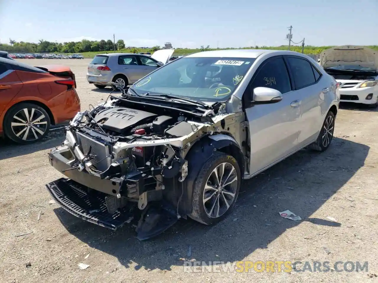 2 Photograph of a damaged car 5YFBURHE8KP880598 TOYOTA COROLLA 2019