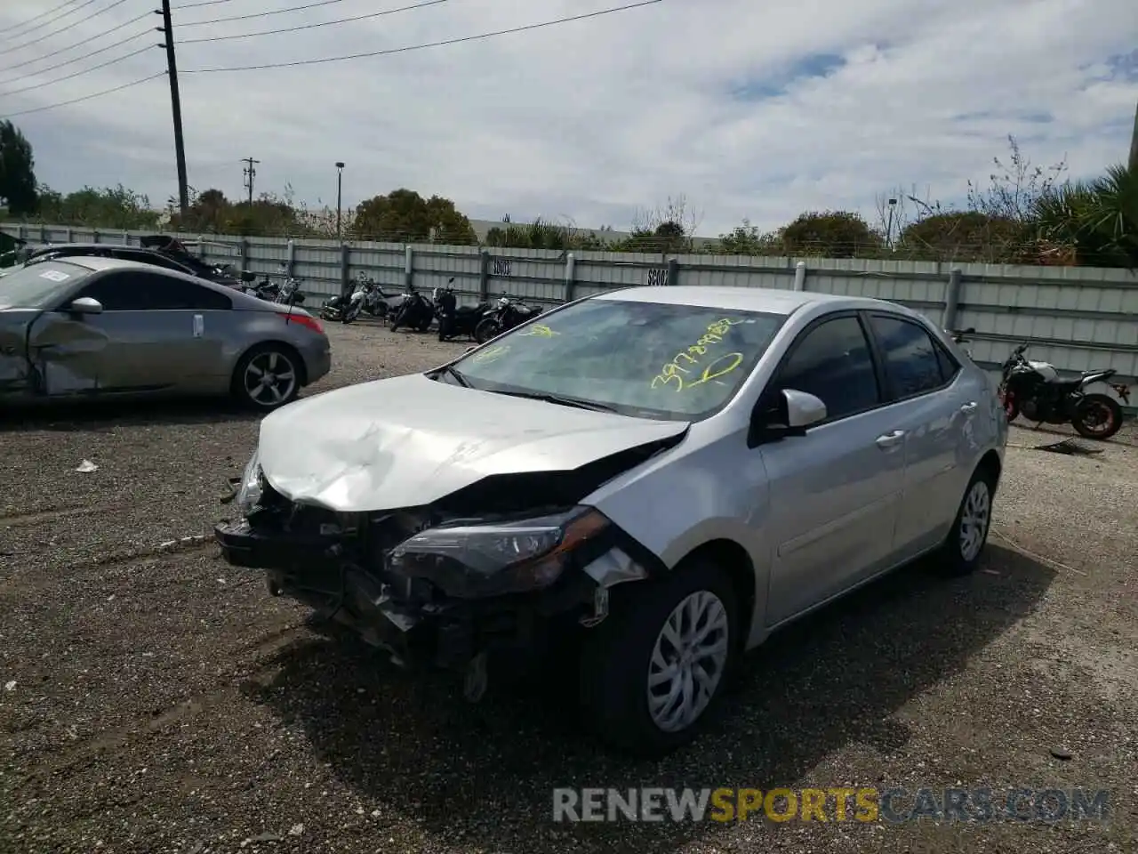 2 Photograph of a damaged car 5YFBURHE8KP882173 TOYOTA COROLLA 2019