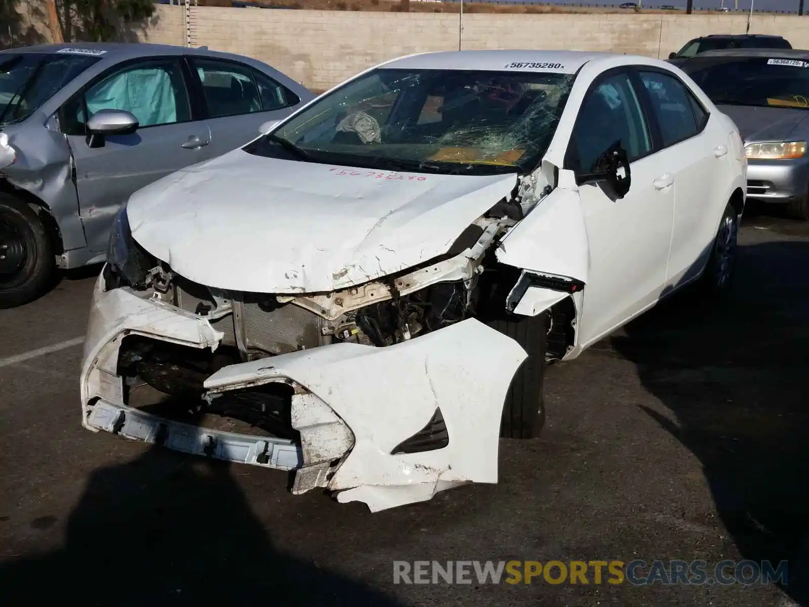 2 Photograph of a damaged car 5YFBURHE8KP886451 TOYOTA COROLLA 2019