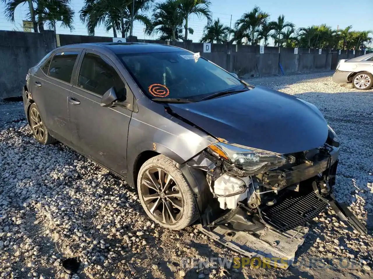 1 Photograph of a damaged car 5YFBURHE8KP888264 TOYOTA COROLLA 2019