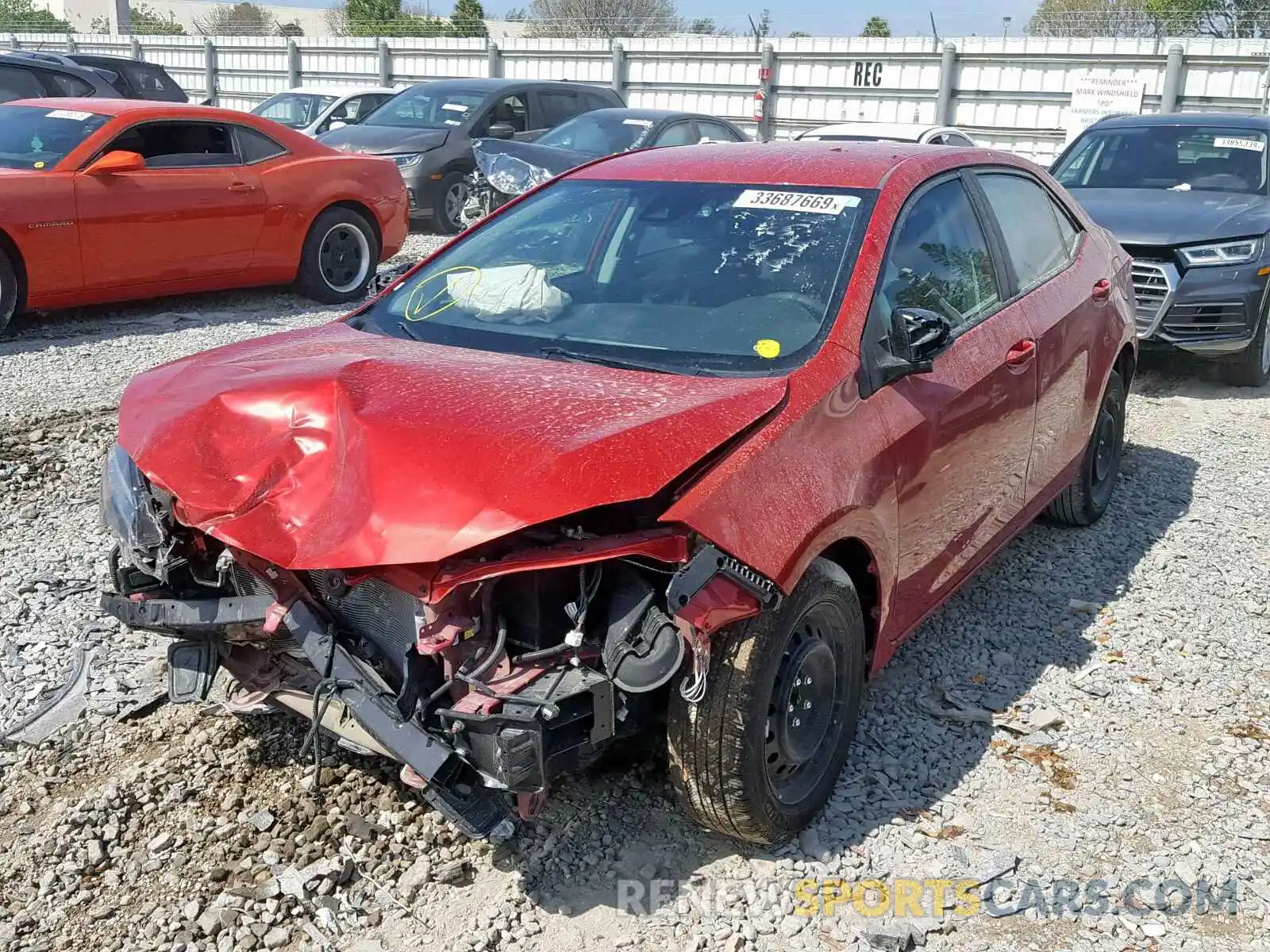 2 Photograph of a damaged car 5YFBURHE8KP888295 TOYOTA COROLLA 2019