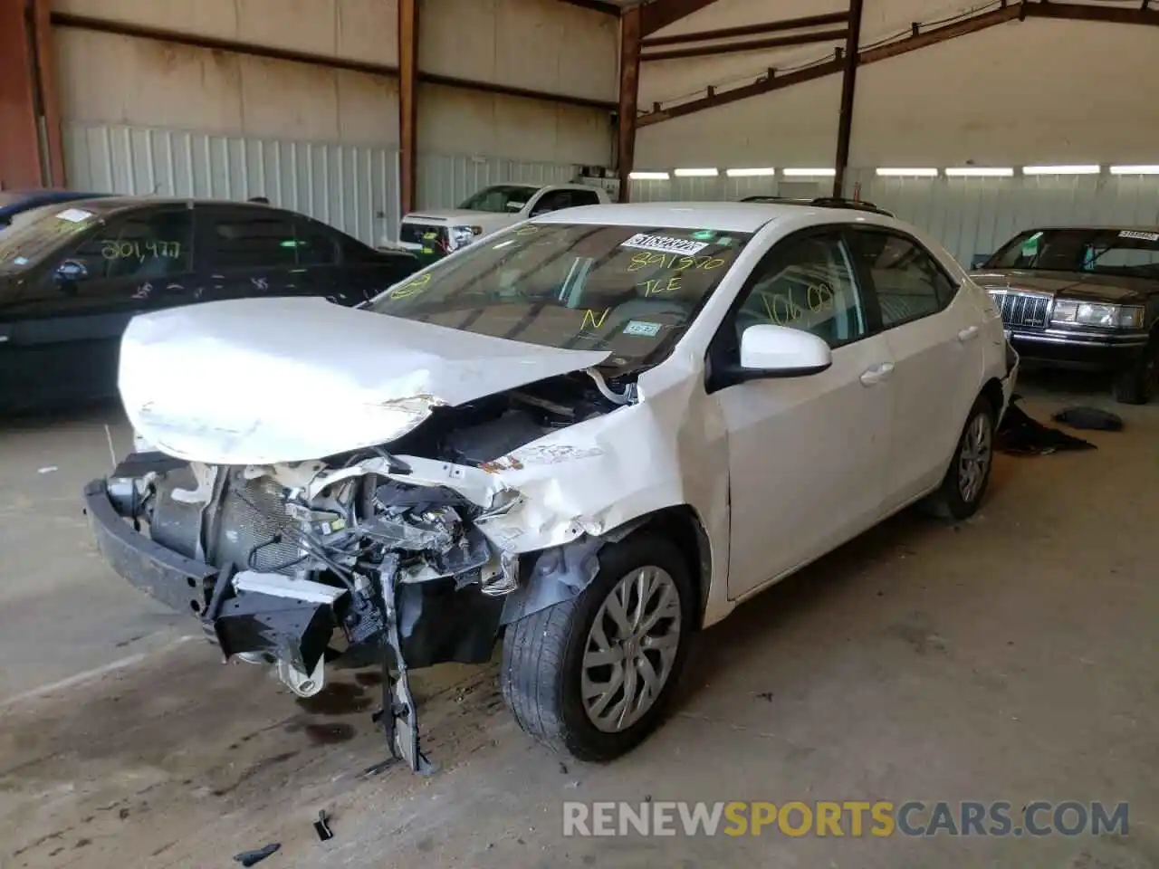 2 Photograph of a damaged car 5YFBURHE8KP891570 TOYOTA COROLLA 2019