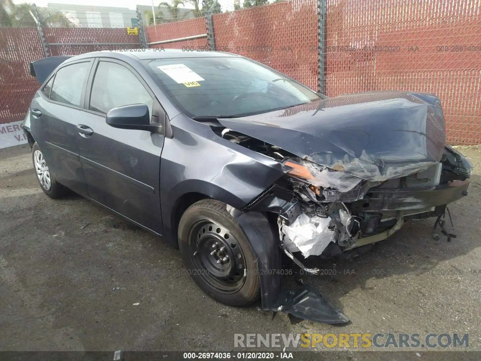 1 Photograph of a damaged car 5YFBURHE8KP892492 TOYOTA COROLLA 2019