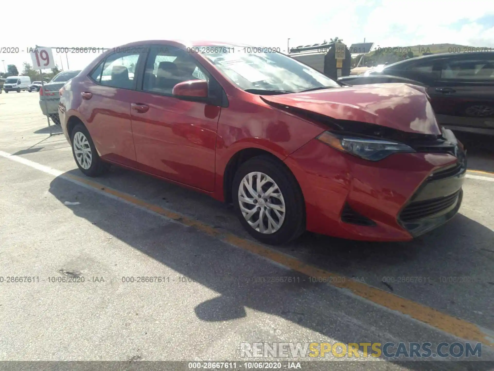 1 Photograph of a damaged car 5YFBURHE8KP895960 TOYOTA COROLLA 2019