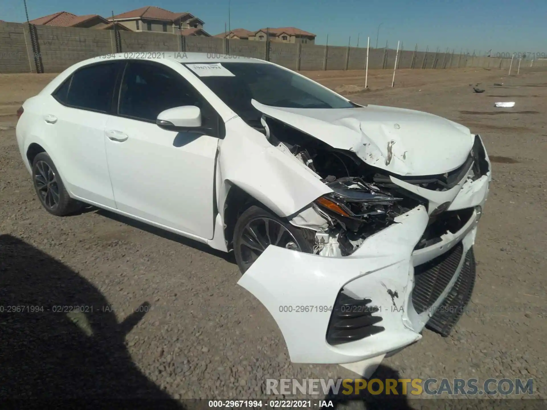 1 Photograph of a damaged car 5YFBURHE8KP896834 TOYOTA COROLLA 2019