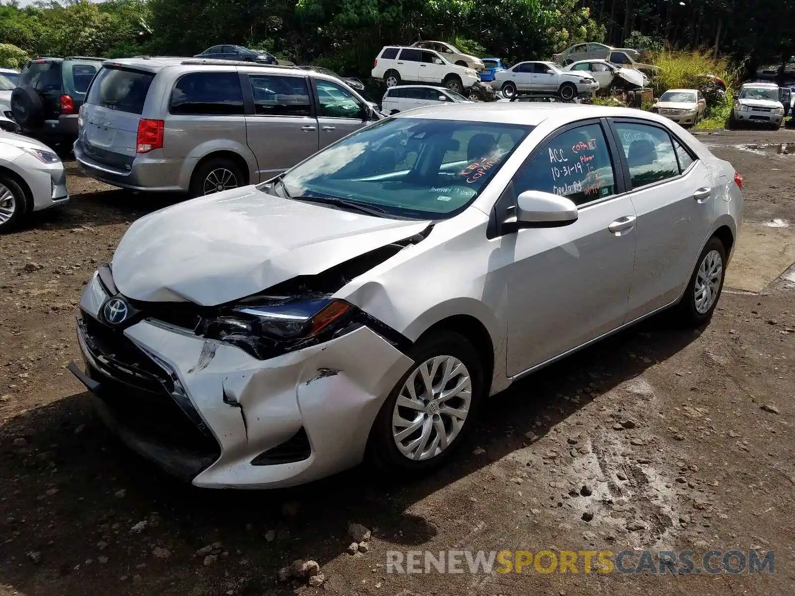 2 Photograph of a damaged car 5YFBURHE8KP905435 TOYOTA COROLLA 2019