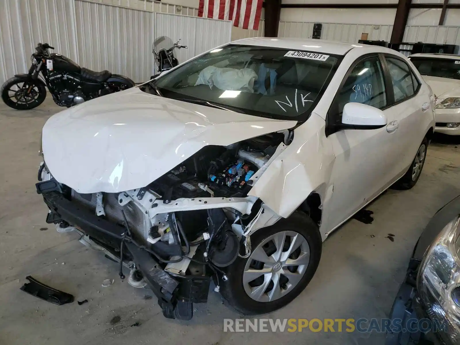 2 Photograph of a damaged car 5YFBURHE8KP910828 TOYOTA COROLLA 2019