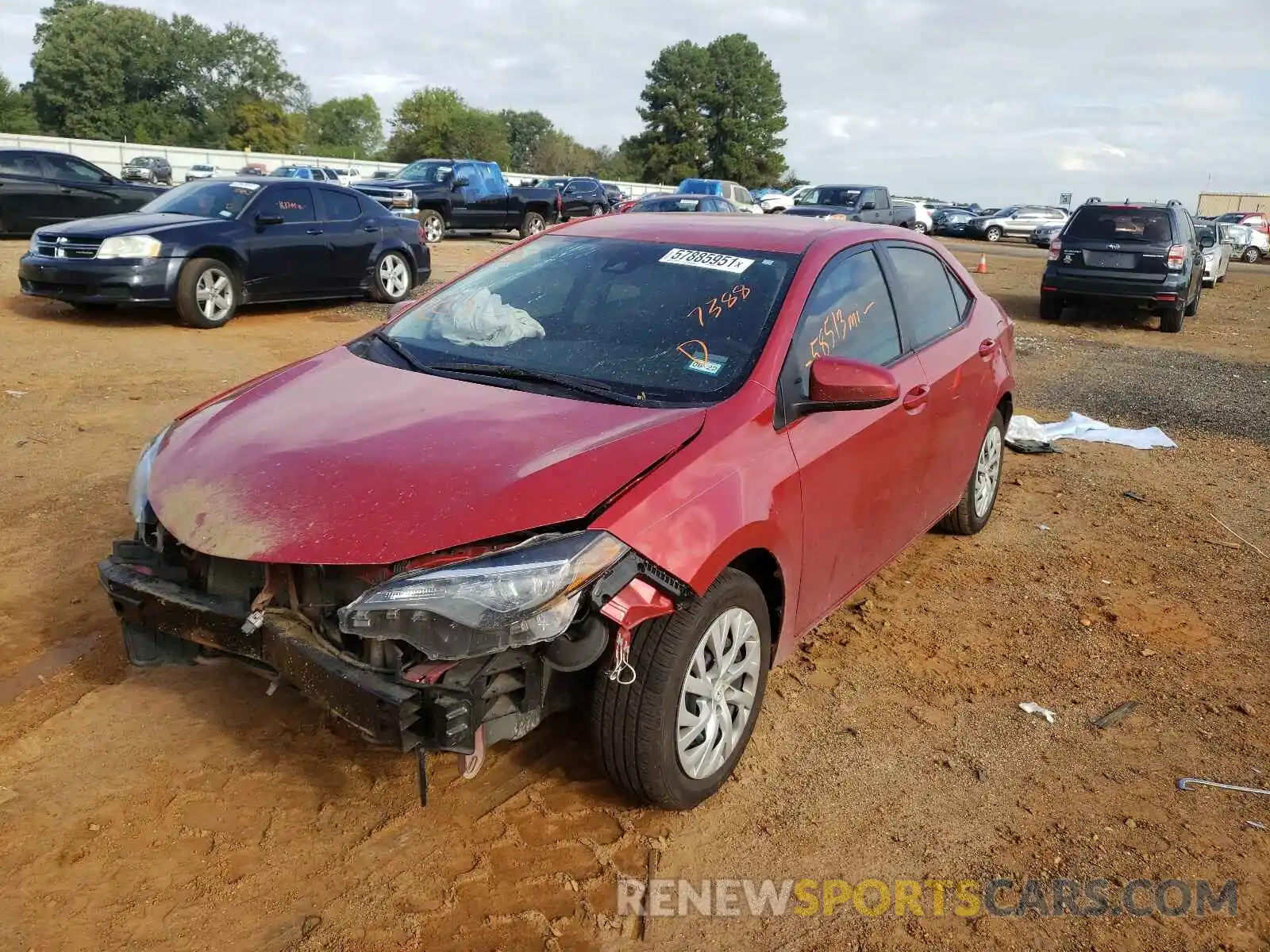 2 Photograph of a damaged car 5YFBURHE8KP917388 TOYOTA COROLLA 2019