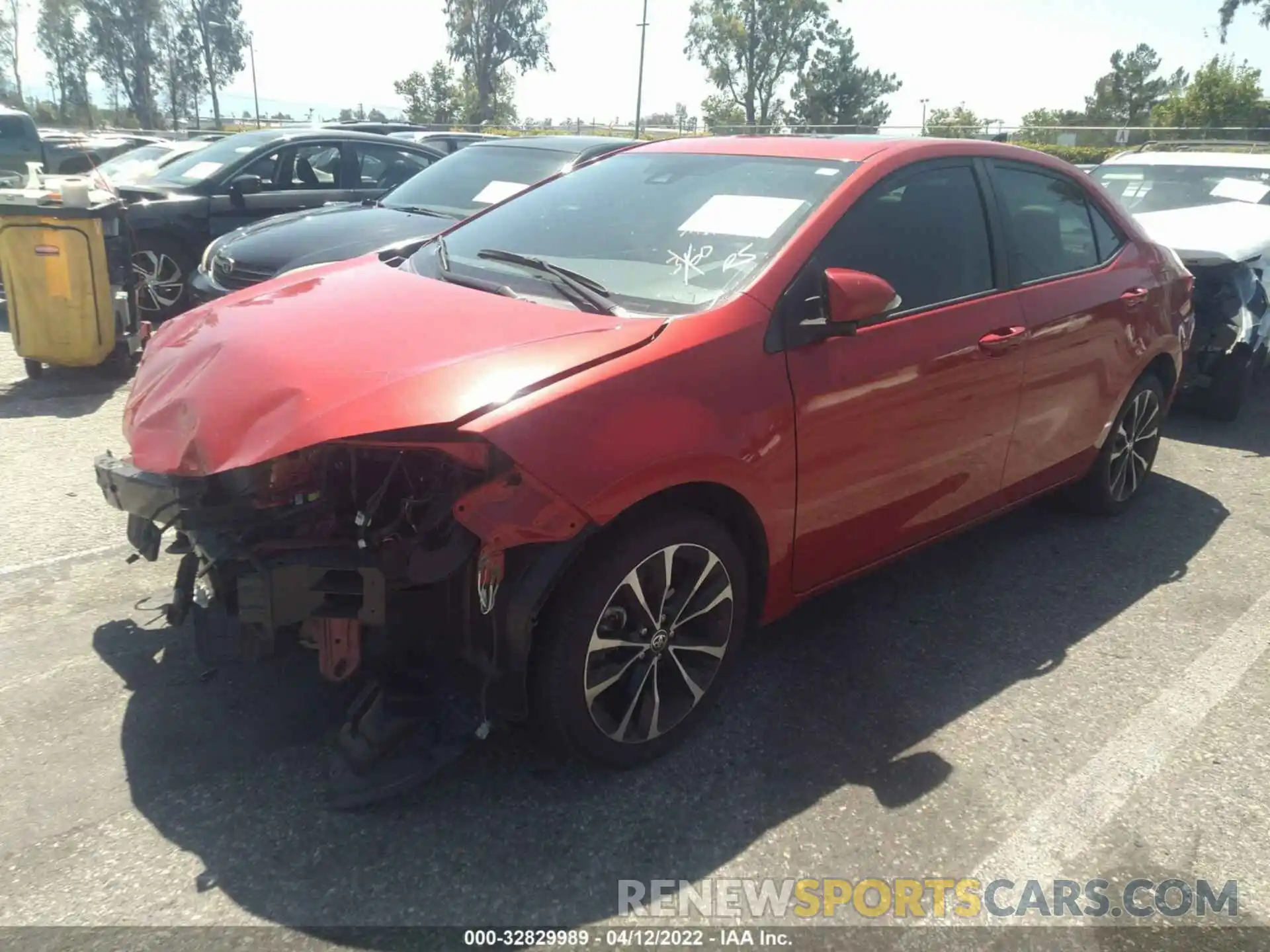 2 Photograph of a damaged car 5YFBURHE8KP921084 TOYOTA COROLLA 2019