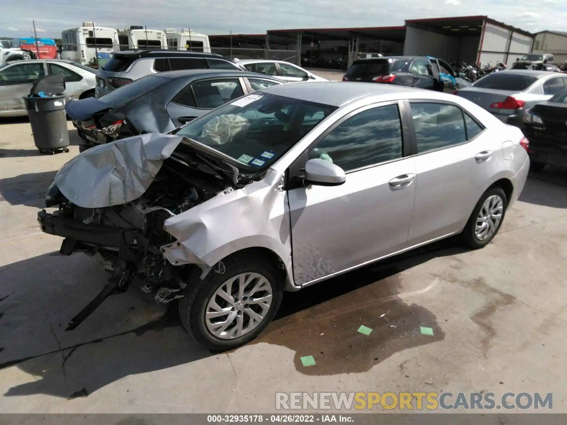 2 Photograph of a damaged car 5YFBURHE8KP921716 TOYOTA COROLLA 2019