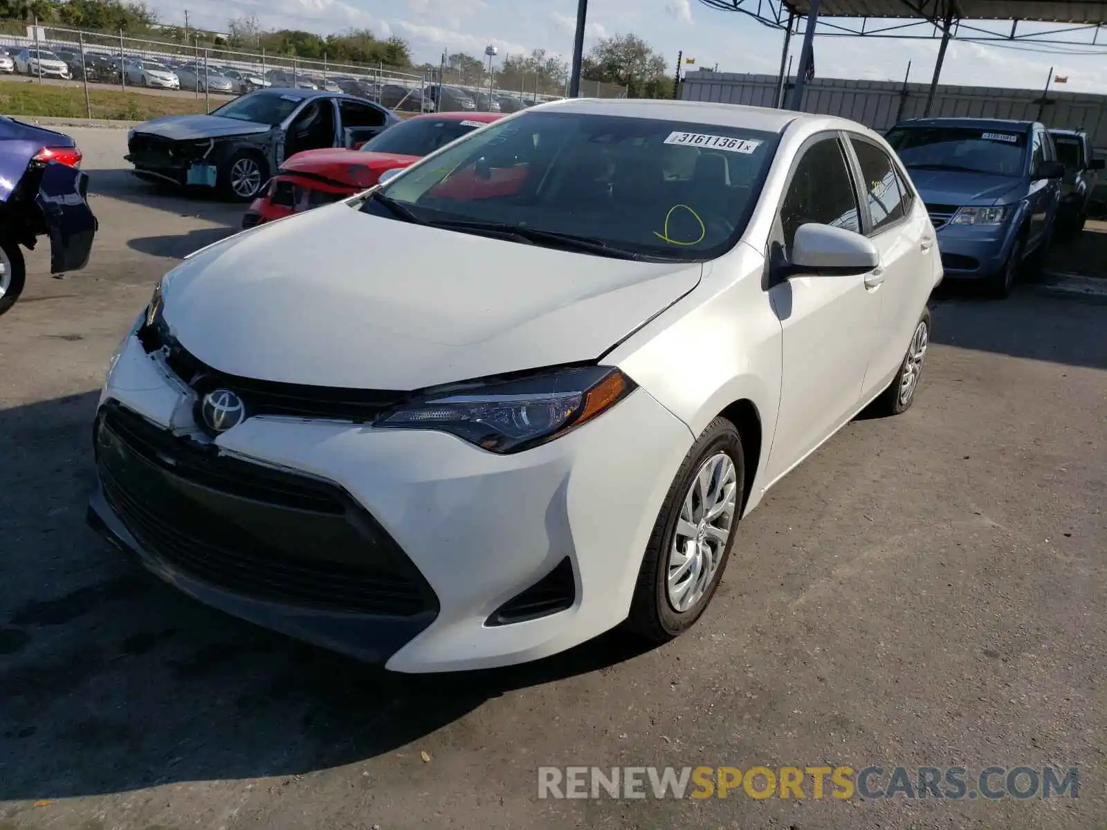 2 Photograph of a damaged car 5YFBURHE8KP922395 TOYOTA COROLLA 2019