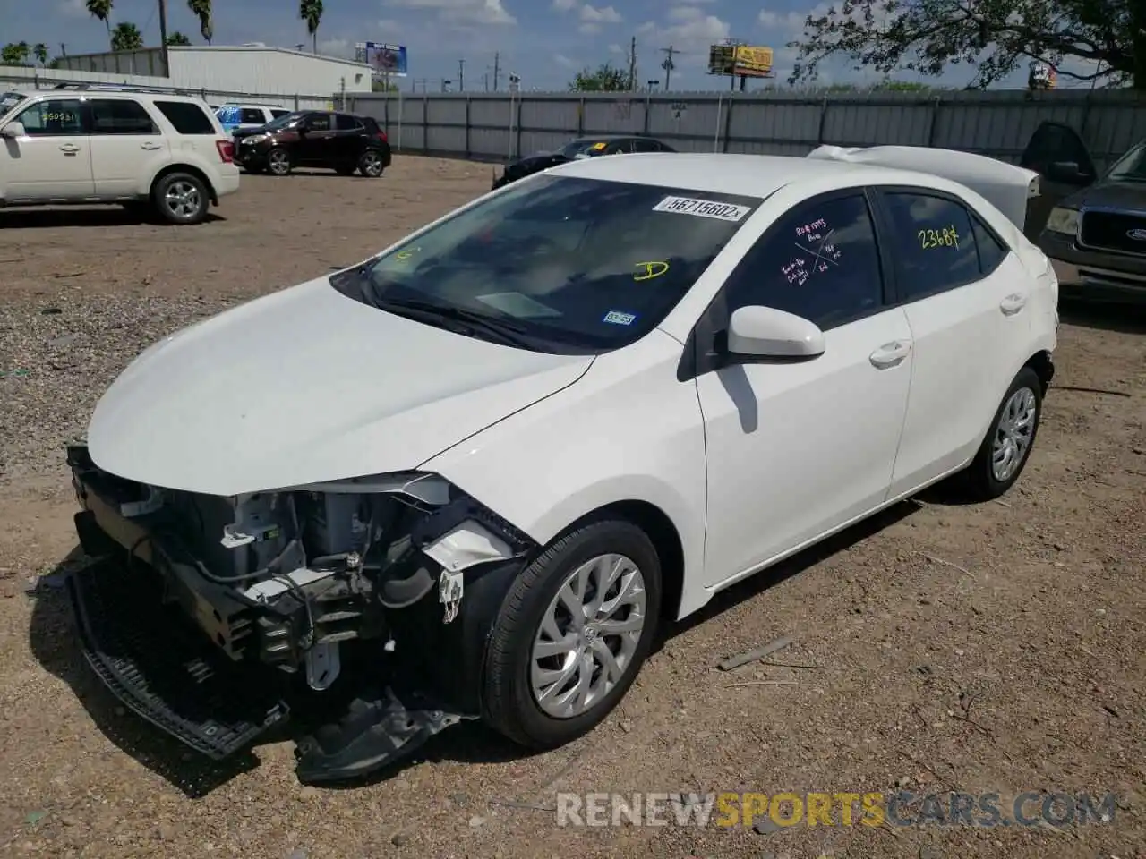 2 Photograph of a damaged car 5YFBURHE8KP922963 TOYOTA COROLLA 2019