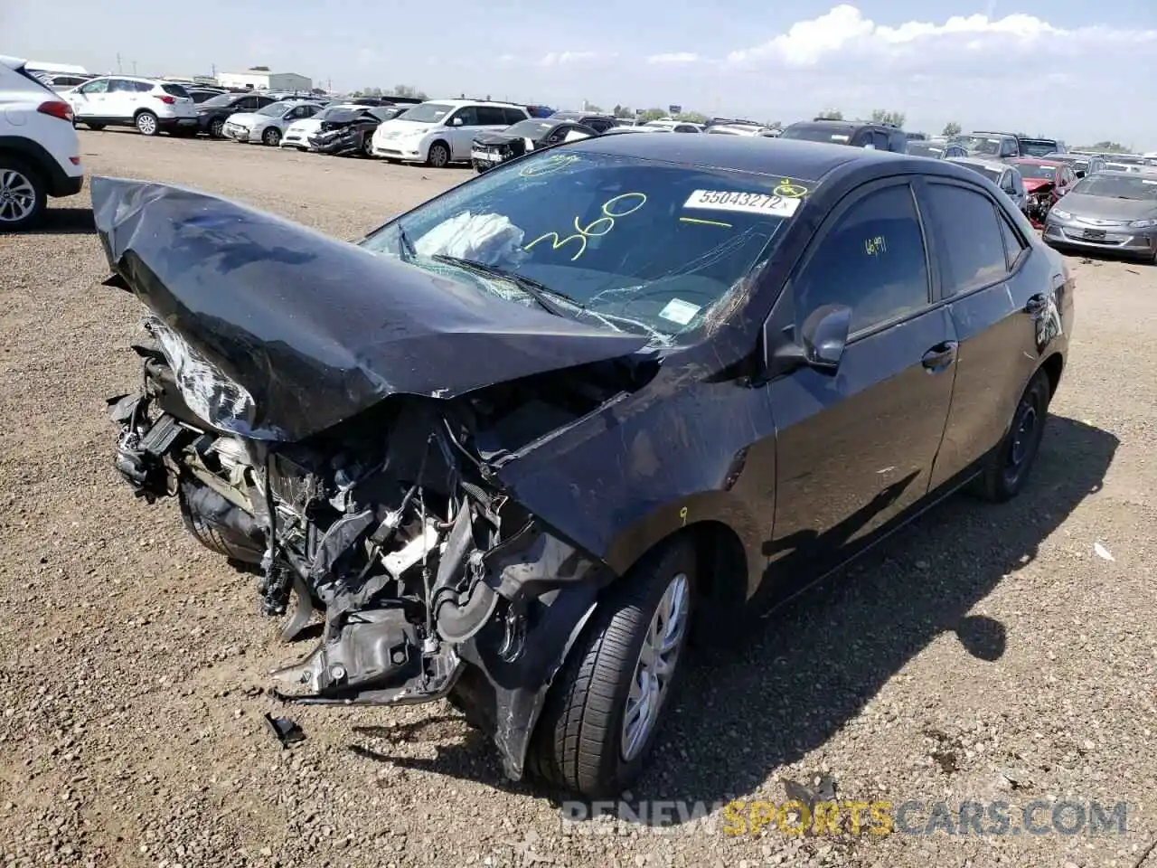 2 Photograph of a damaged car 5YFBURHE8KP927838 TOYOTA COROLLA 2019