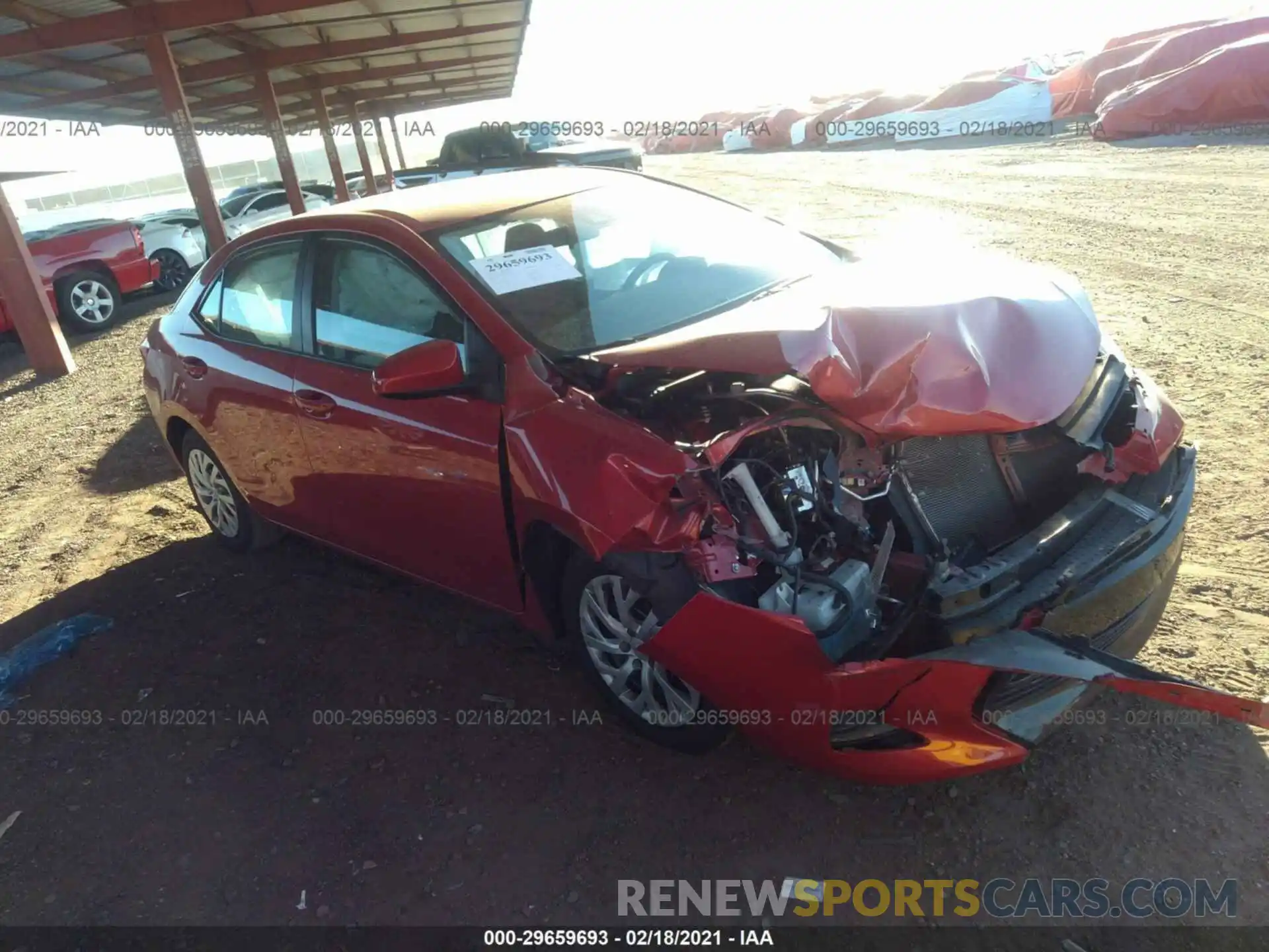 1 Photograph of a damaged car 5YFBURHE8KP928892 TOYOTA COROLLA 2019