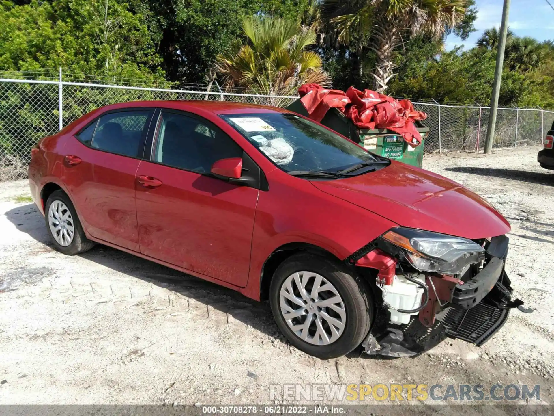 1 Photograph of a damaged car 5YFBURHE8KP929458 TOYOTA COROLLA 2019