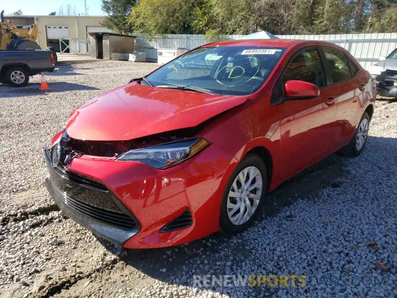 2 Photograph of a damaged car 5YFBURHE8KP930089 TOYOTA COROLLA 2019