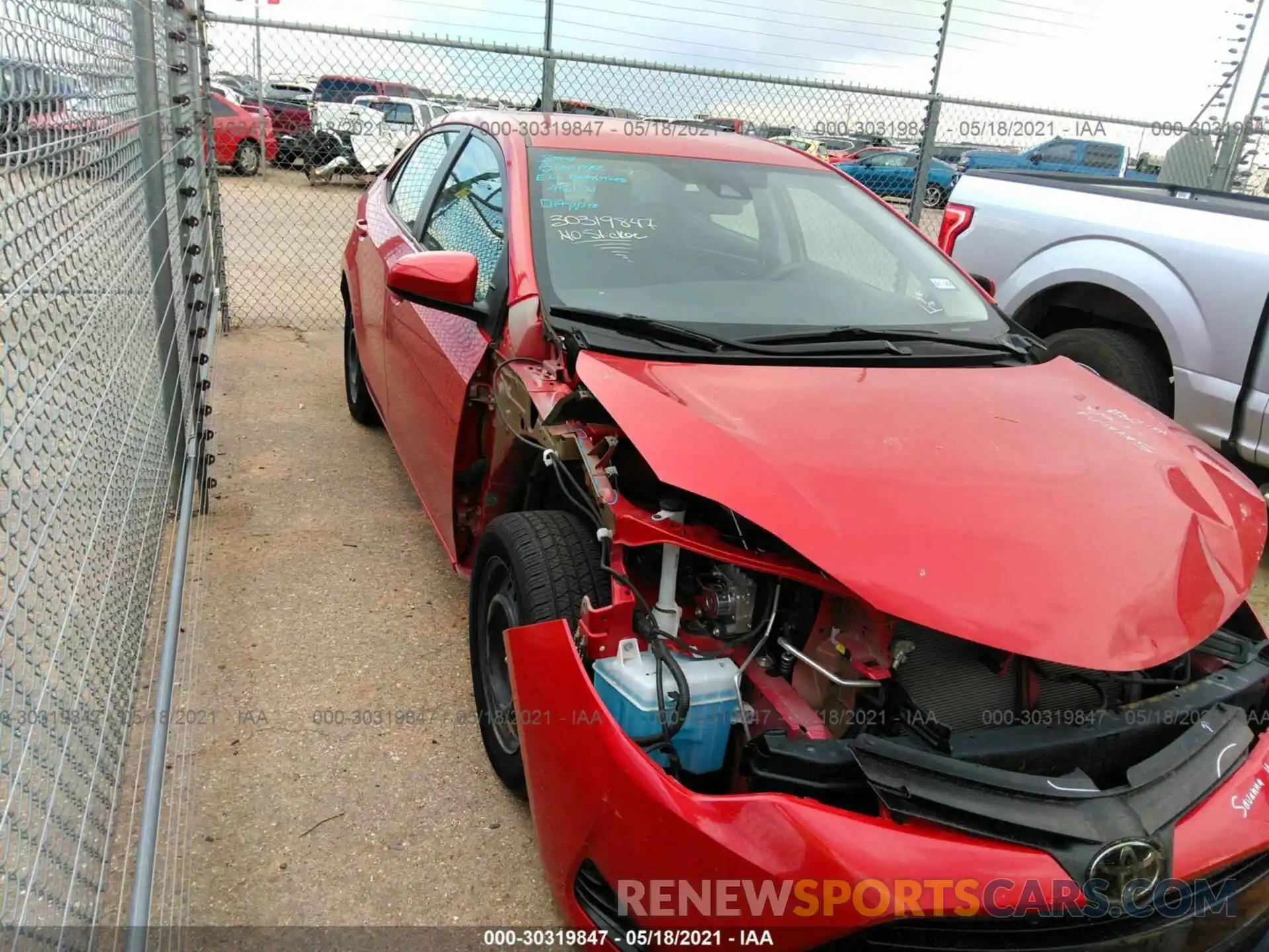 1 Photograph of a damaged car 5YFBURHE8KP930819 TOYOTA COROLLA 2019