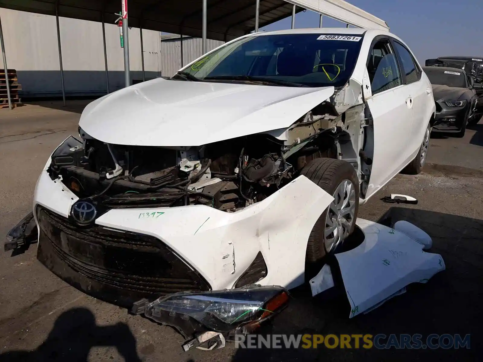 2 Photograph of a damaged car 5YFBURHE8KP932716 TOYOTA COROLLA 2019