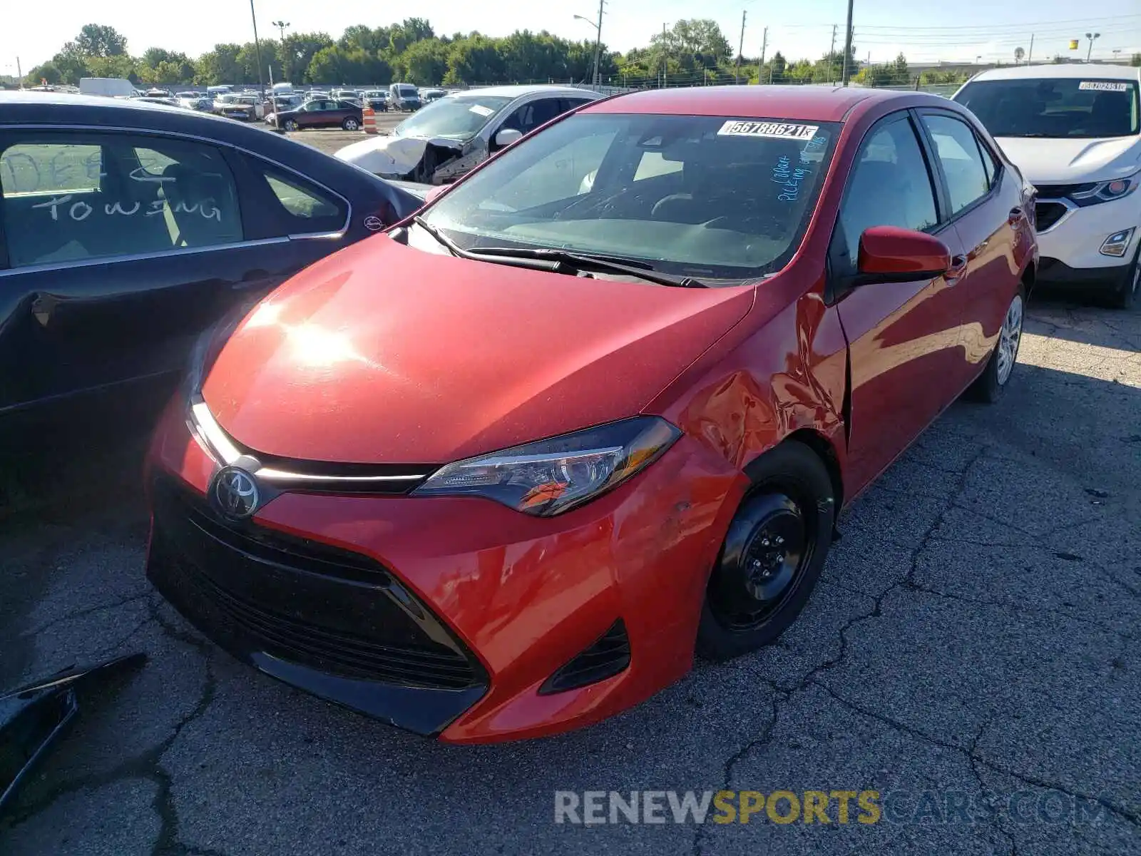 2 Photograph of a damaged car 5YFBURHE8KP935616 TOYOTA COROLLA 2019