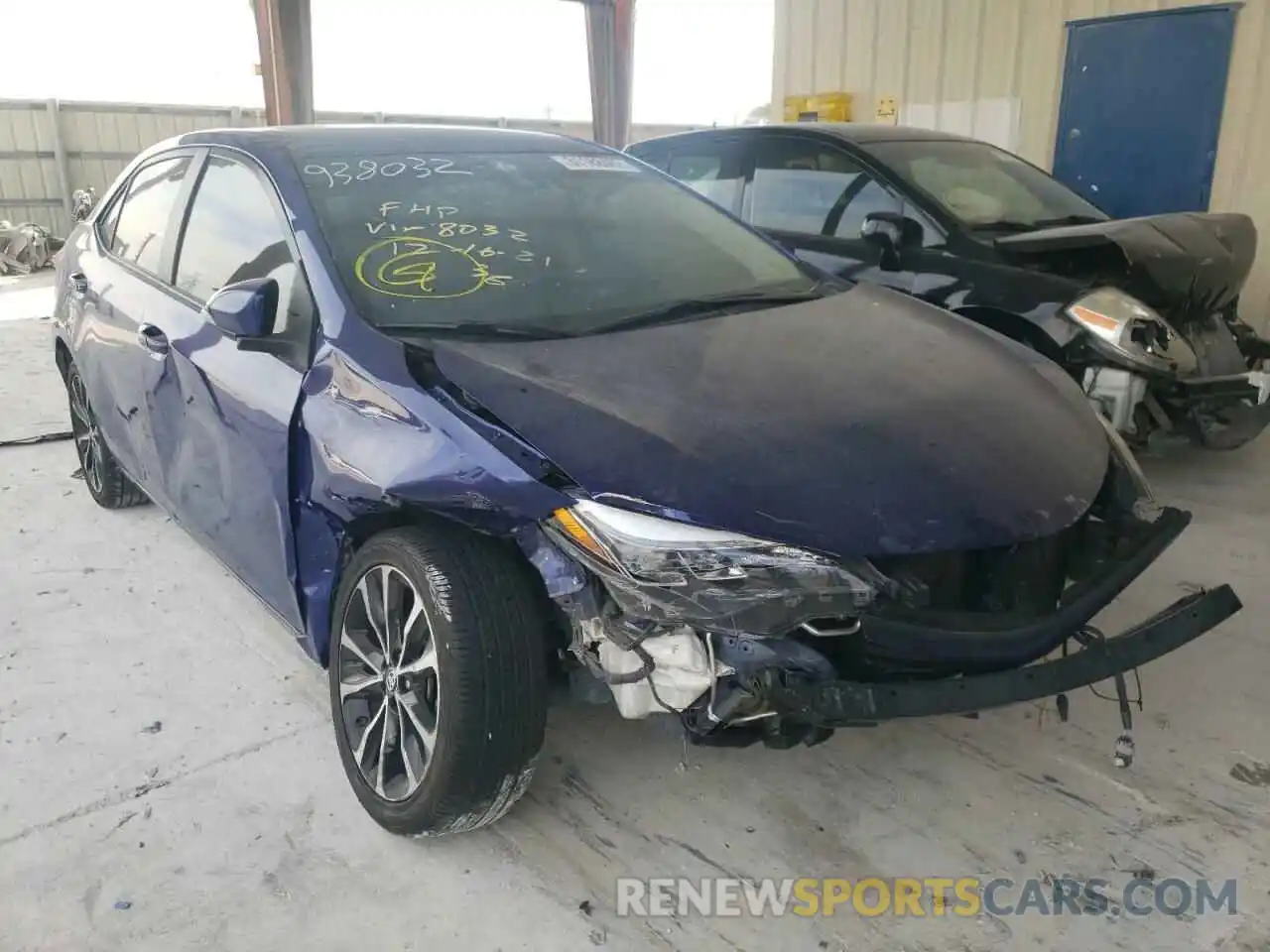 1 Photograph of a damaged car 5YFBURHE8KP938032 TOYOTA COROLLA 2019