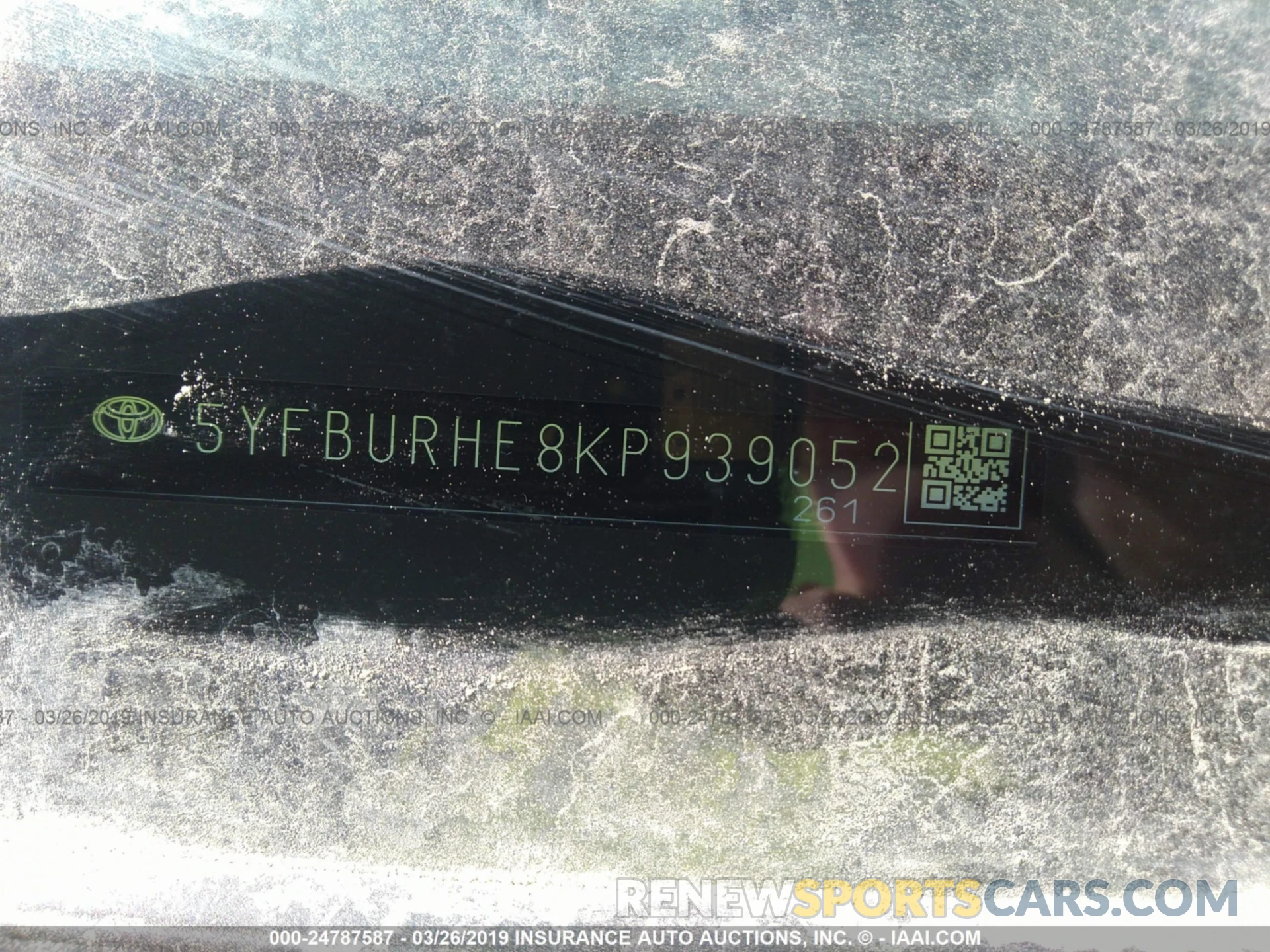 9 Photograph of a damaged car 5YFBURHE8KP939052 TOYOTA COROLLA 2019