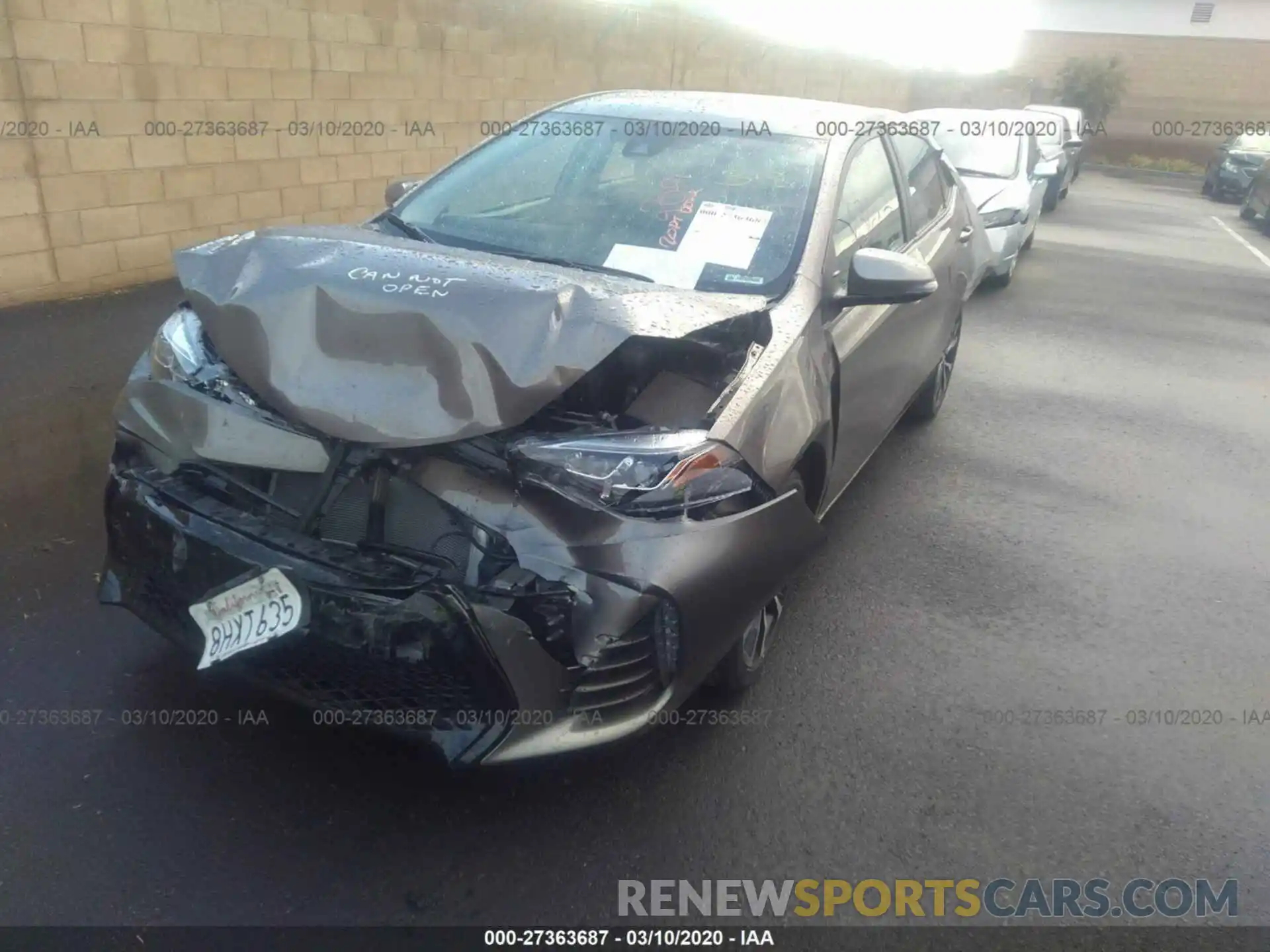 2 Photograph of a damaged car 5YFBURHE8KP940556 TOYOTA COROLLA 2019