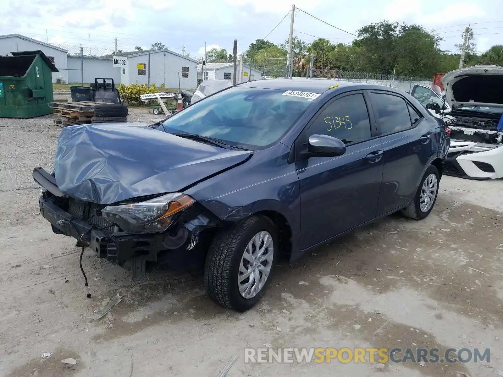 2 Photograph of a damaged car 5YFBURHE8KP942999 TOYOTA COROLLA 2019