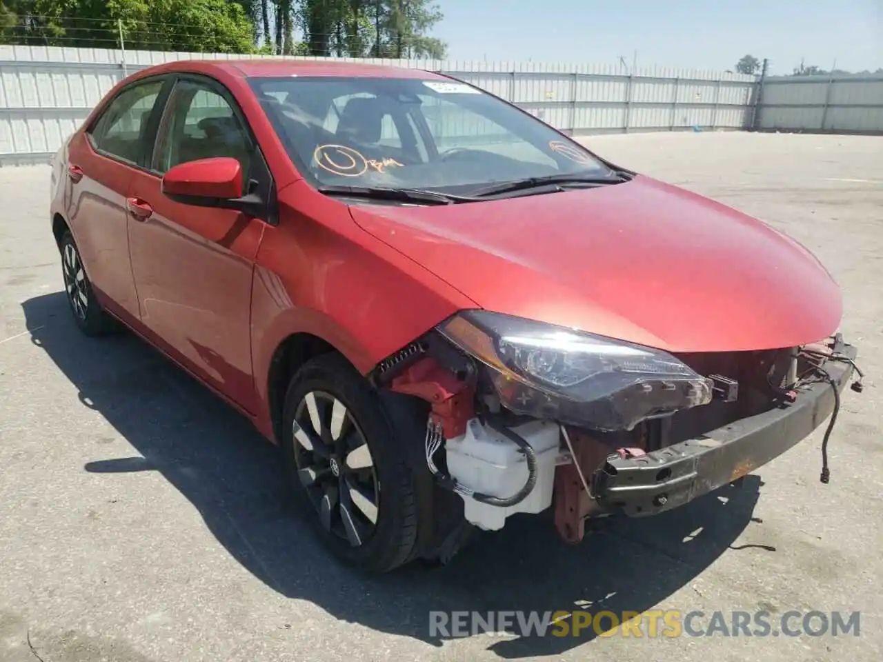 1 Photograph of a damaged car 5YFBURHE8KP943019 TOYOTA COROLLA 2019