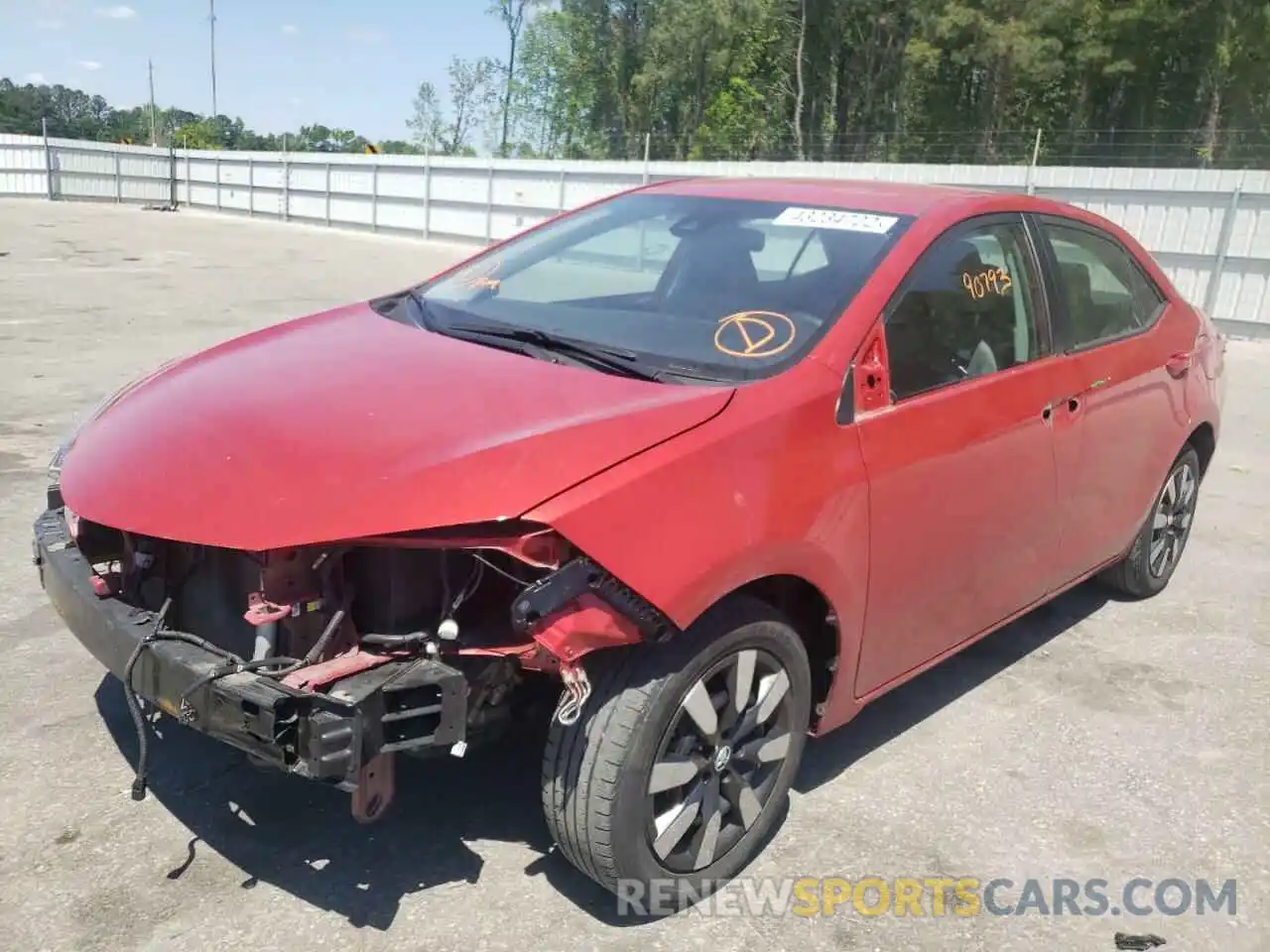 2 Photograph of a damaged car 5YFBURHE8KP943019 TOYOTA COROLLA 2019