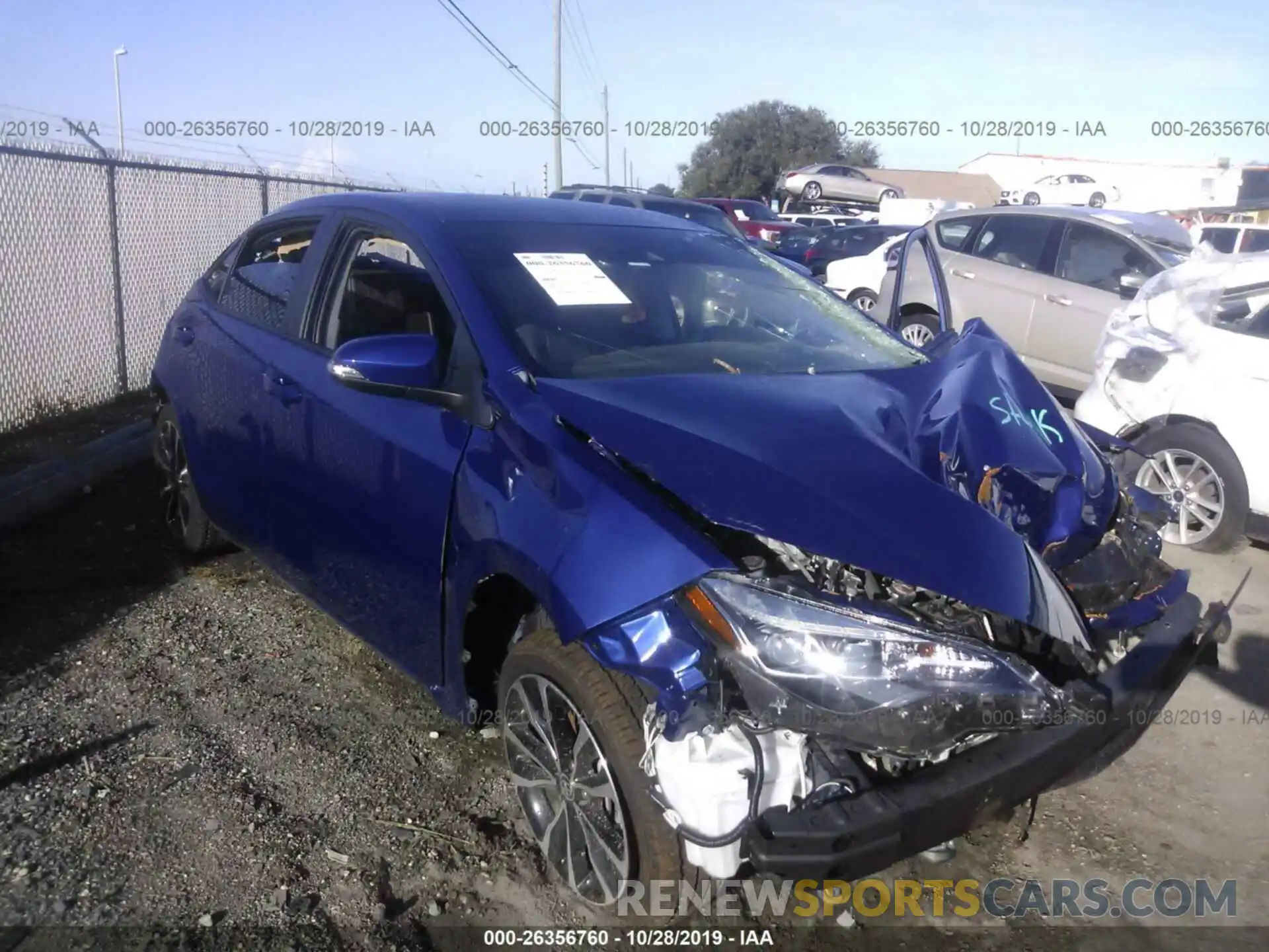 1 Photograph of a damaged car 5YFBURHE8KP945062 TOYOTA COROLLA 2019