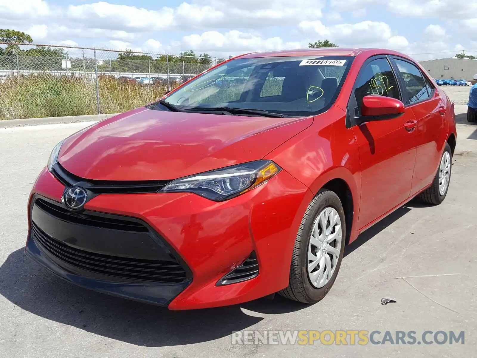 2 Photograph of a damaged car 5YFBURHE8KP946843 TOYOTA COROLLA 2019