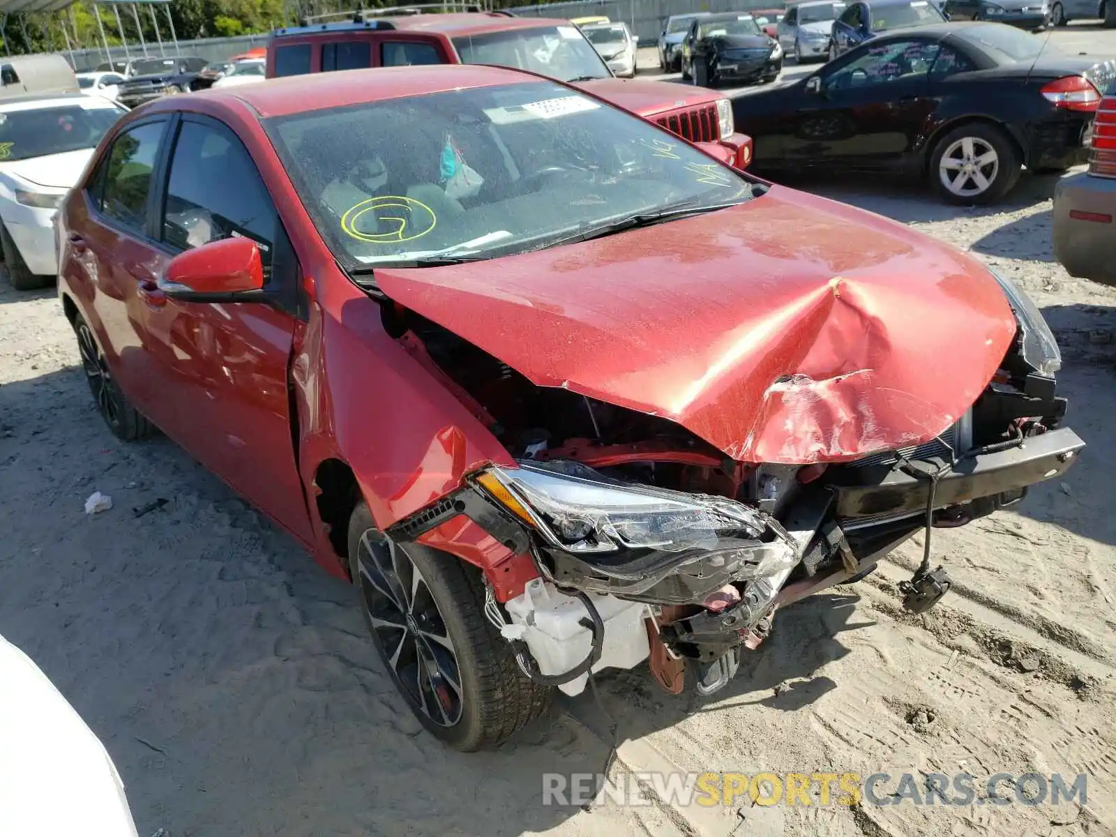 1 Photograph of a damaged car 5YFBURHE9KP858996 TOYOTA COROLLA 2019