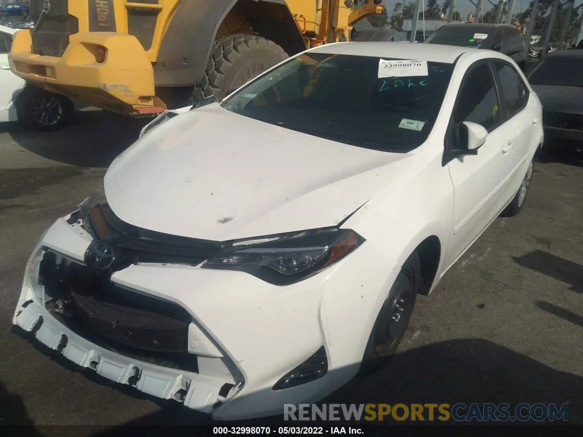 2 Photograph of a damaged car 5YFBURHE9KP859291 TOYOTA COROLLA 2019