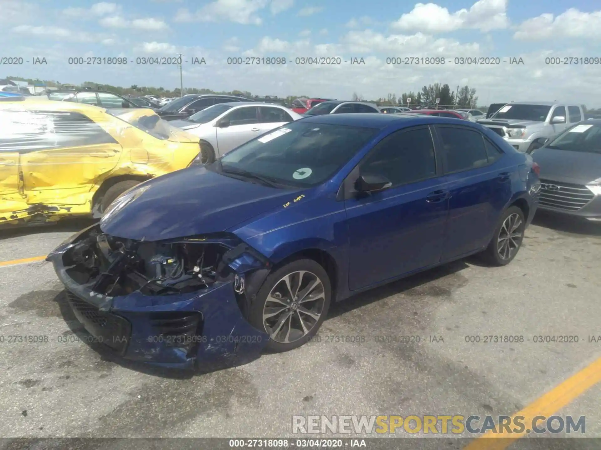 2 Photograph of a damaged car 5YFBURHE9KP859534 TOYOTA COROLLA 2019