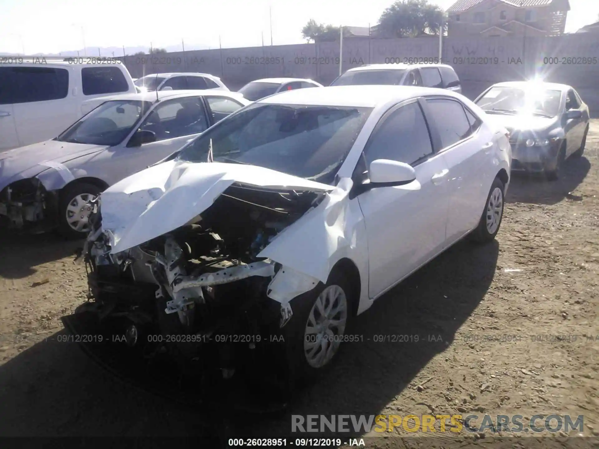 2 Photograph of a damaged car 5YFBURHE9KP860506 TOYOTA COROLLA 2019