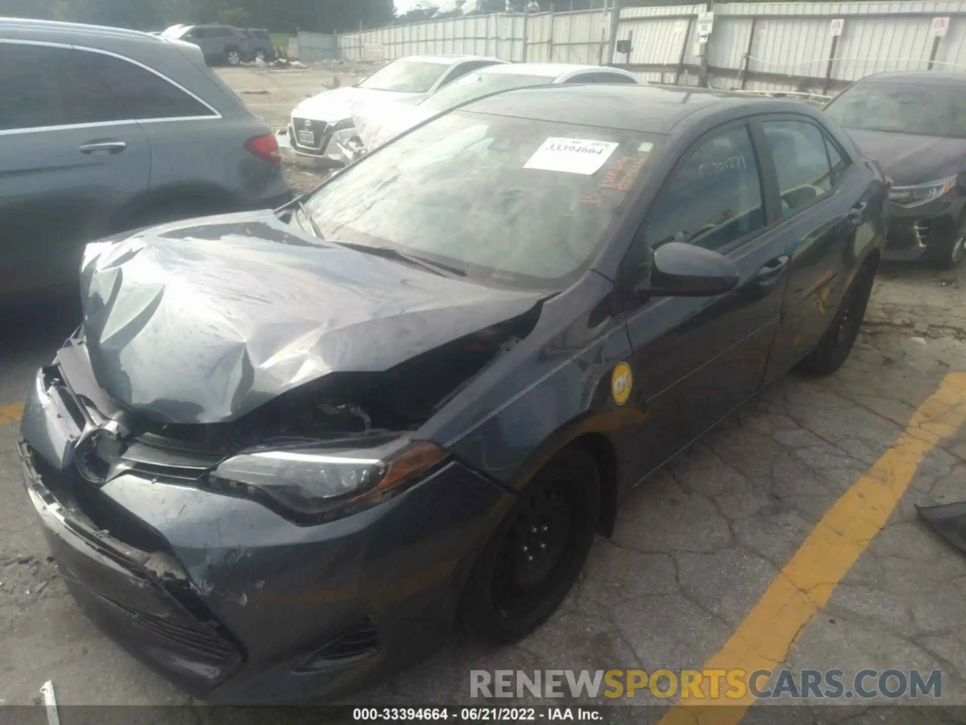 2 Photograph of a damaged car 5YFBURHE9KP860859 TOYOTA COROLLA 2019