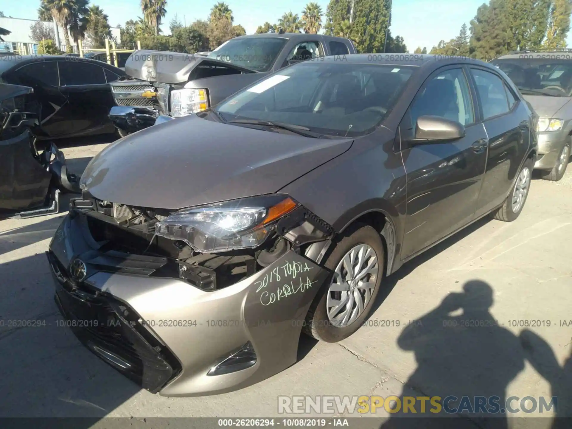 2 Photograph of a damaged car 5YFBURHE9KP863731 TOYOTA COROLLA 2019