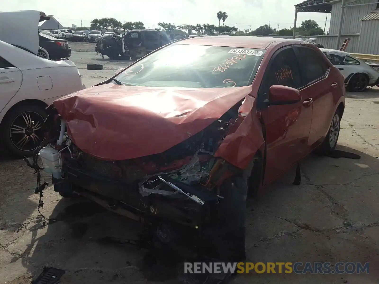 2 Photograph of a damaged car 5YFBURHE9KP863793 TOYOTA COROLLA 2019