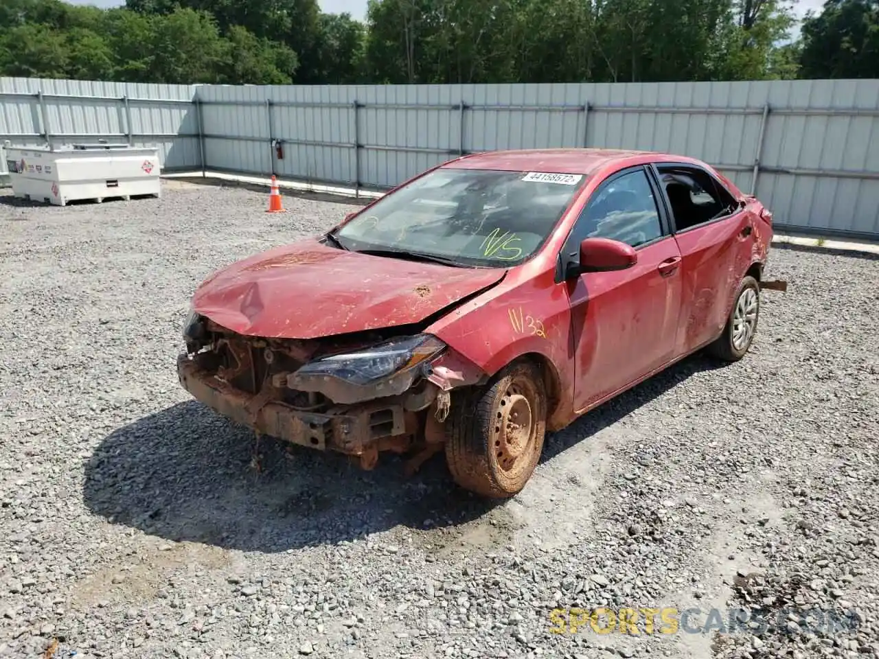 2 Photograph of a damaged car 5YFBURHE9KP865933 TOYOTA COROLLA 2019