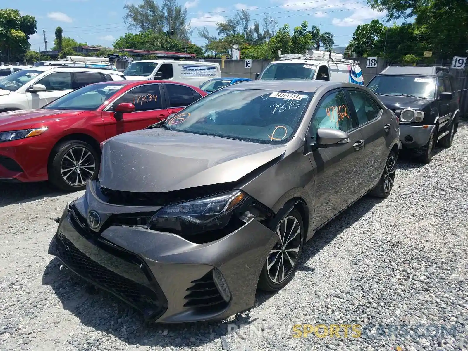 2 Photograph of a damaged car 5YFBURHE9KP867875 TOYOTA COROLLA 2019