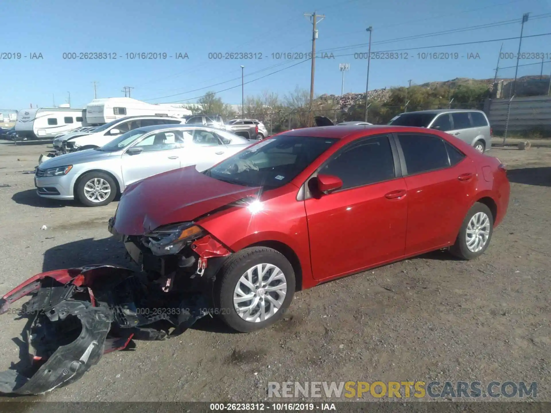 2 Photograph of a damaged car 5YFBURHE9KP868038 TOYOTA COROLLA 2019