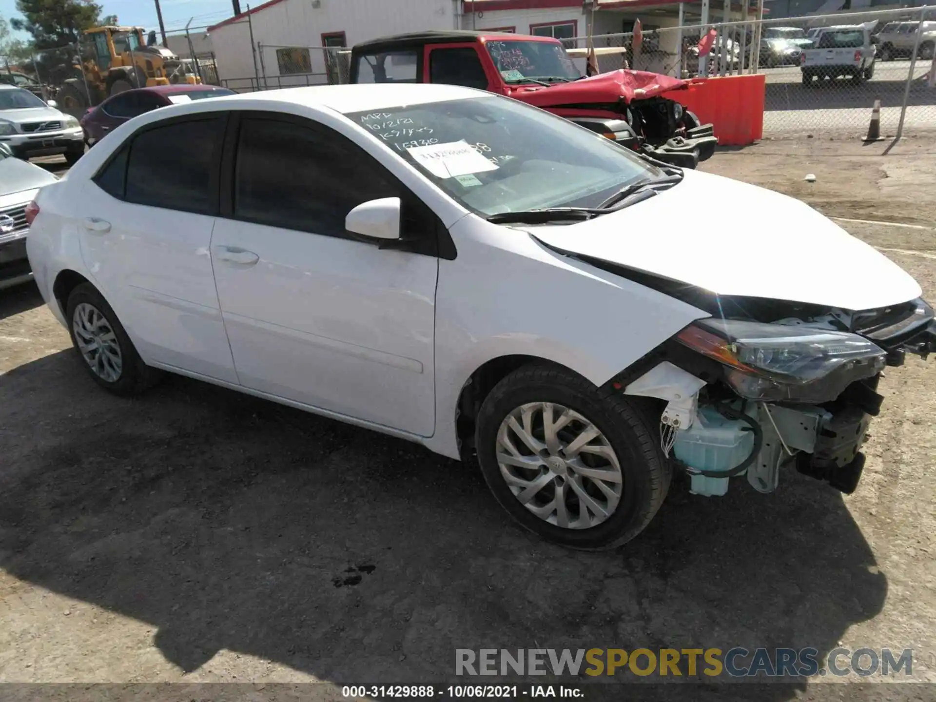 1 Photograph of a damaged car 5YFBURHE9KP873868 TOYOTA COROLLA 2019