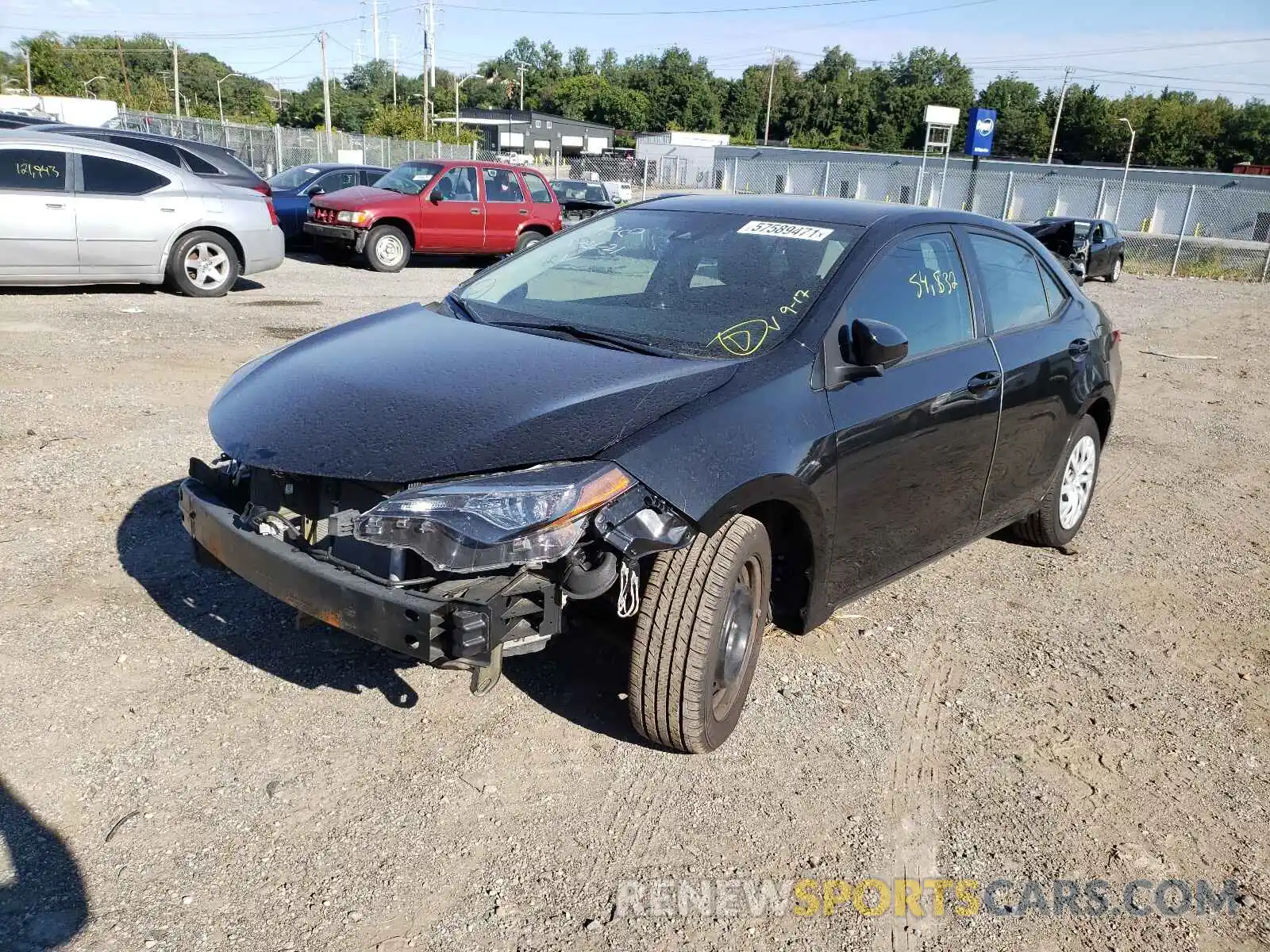 2 Photograph of a damaged car 5YFBURHE9KP878164 TOYOTA COROLLA 2019